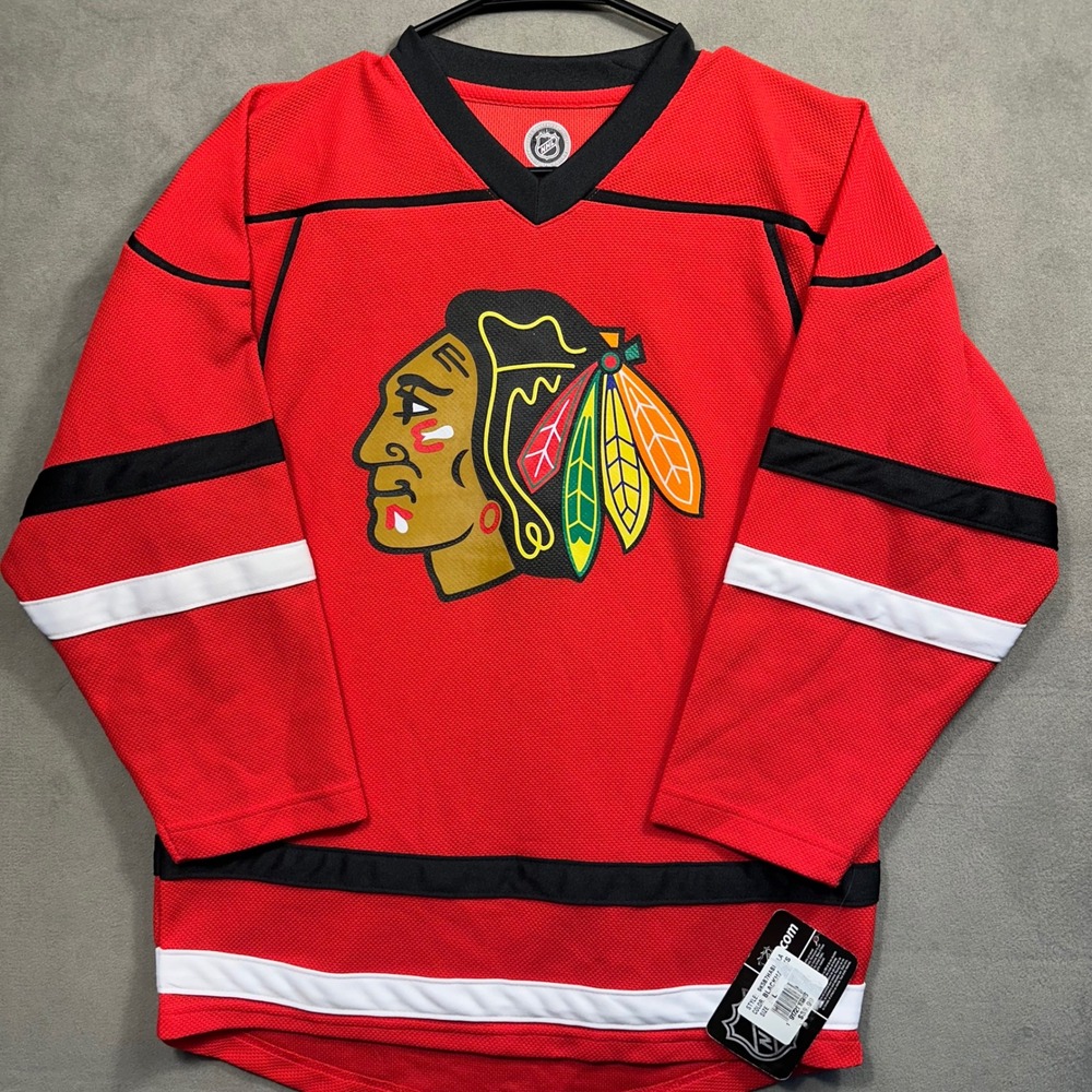 NHL Chicago Blackhawks Hockey Jersey Kids Size L Red Team Logo 9K87HABI Excellen